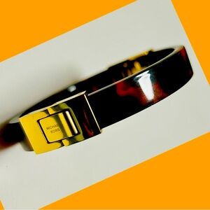 Tortoise Shell Bangle Bracelet- Hinged  Brass BY MICHAEL KORS